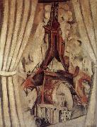 Delaunay, Robert Eiffel Tower  in front of Curtain oil on canvas